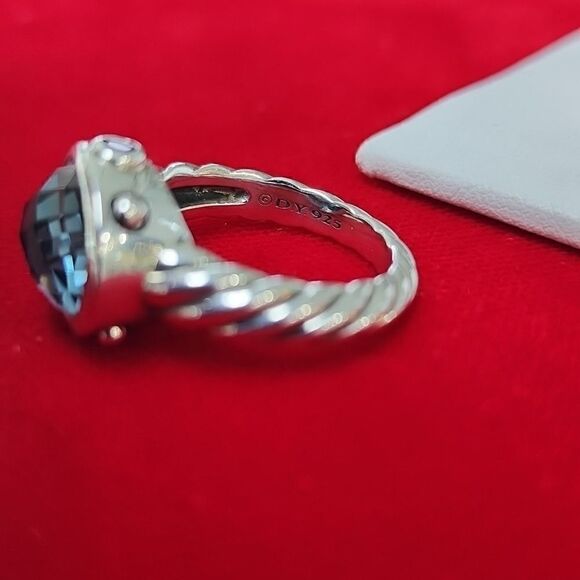 AUTHENTIC David Yurman 925 Sterling Silver London Blue Topaz & Amethyst Ring - Picture 3 of 4